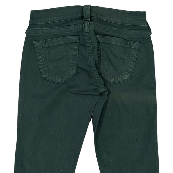 True Religion World Tour Casey Supper Skinny Dark Green Jeans Size 25 NWOT $198 - Picture 6 of 9